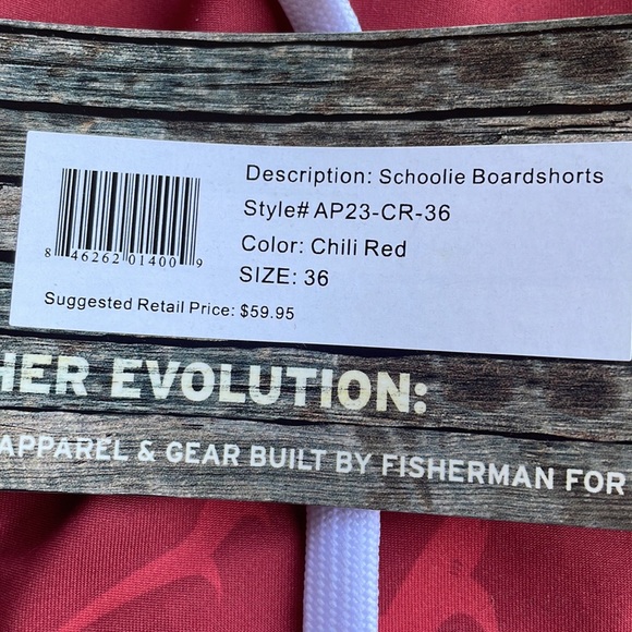 OHO Old Harbor Outfitters Schoolie Boardshorts in red size 36 NWT - Picture 2 of 8